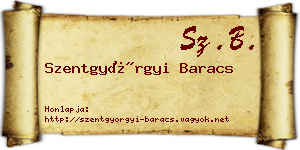 Szentgyörgyi Baracs névjegykártya